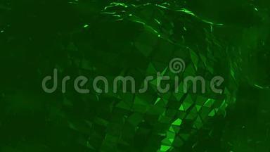 深绿色低聚波面为原子结构。 深绿色多边形几何振动环境或脉动